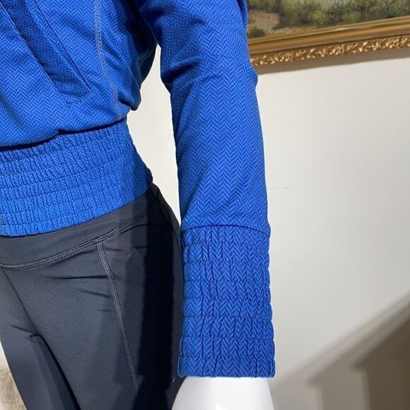 Lululemon Da Bomber Full Zip Up Jacket Blue Herringbone - Picture 8 of 14